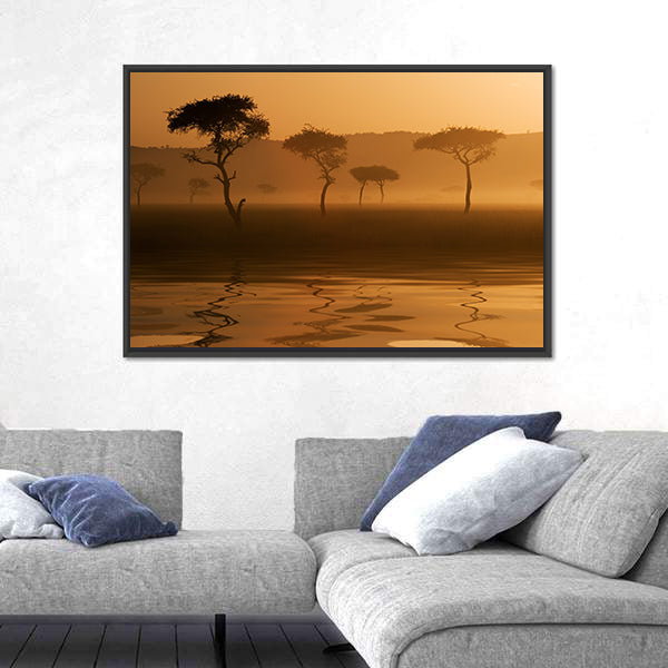 Sunset Over Massai Mara Canvas Wall Art