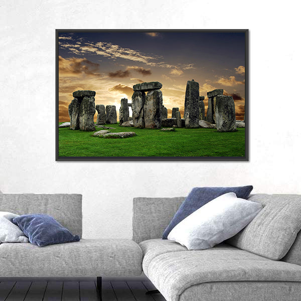 Stonehenge at Sunset Canvas Wall Art