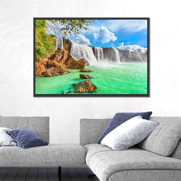 Dry Nur Waterfall In Vietnam Canvas Wall Art
