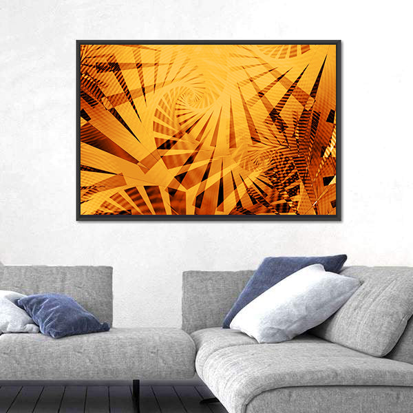 Golden Fractal Spiral Artwork Canvas Wall Art
