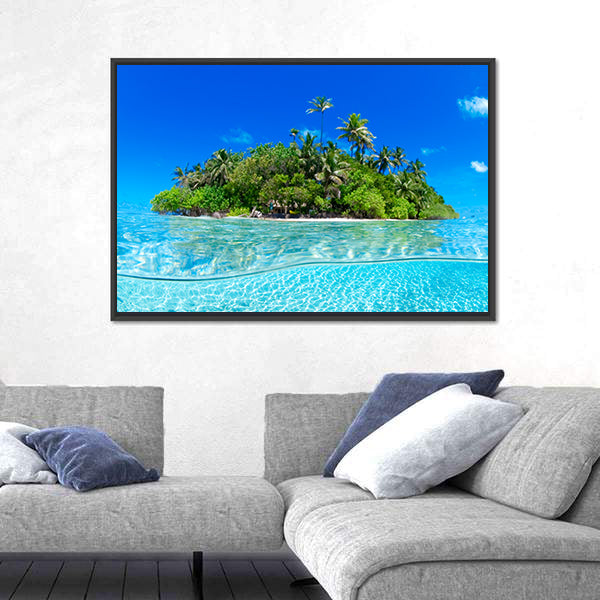 Split-level Tropical Island Canvas Wall Art