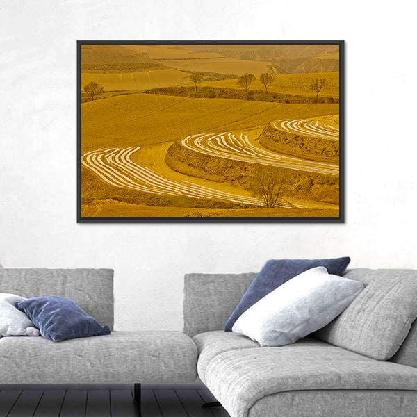 Loess Plateau Terraced Fields Canvas Wall Art