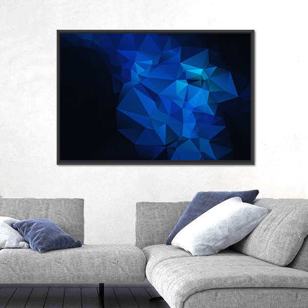Blue Low-poly Geometric Artwork Canvas Wall Art