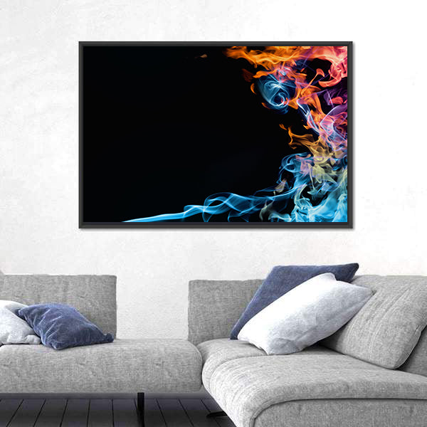 Fire And Smoke Abstract Canvas Wall Art
