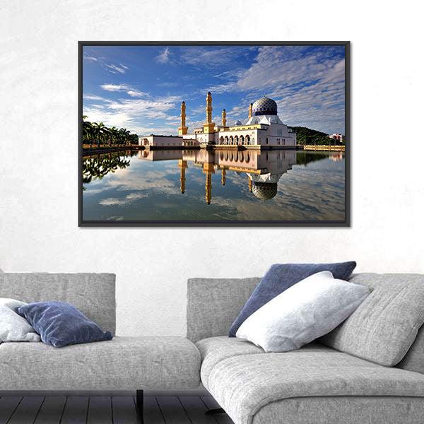 Floating City Mosque In Kota Kinabalu Sabah Borneo Canvas Wall Art