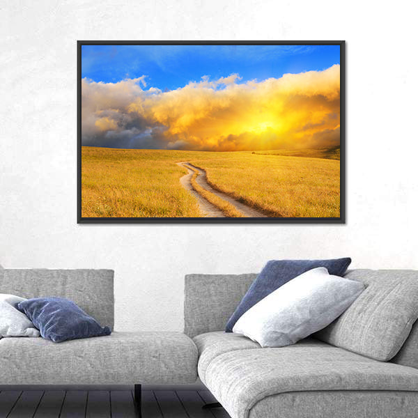 Sunrise Over the Meadow Canvas Wall Art