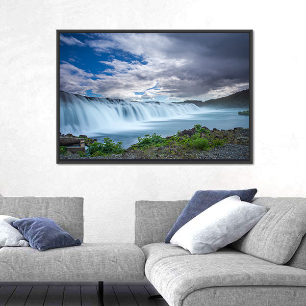 Faxi Waterfall In Iceland Canvas Wall Art