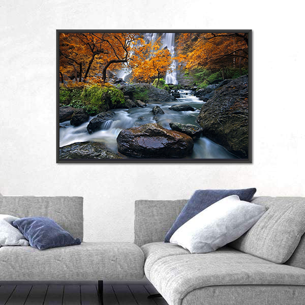 Konglan Waterfall In Kampangpejt Province Thailand Canvas Wall Art