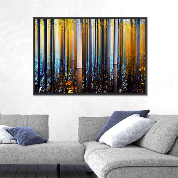 Forest In Autumn Abstract Canvas Wall Art