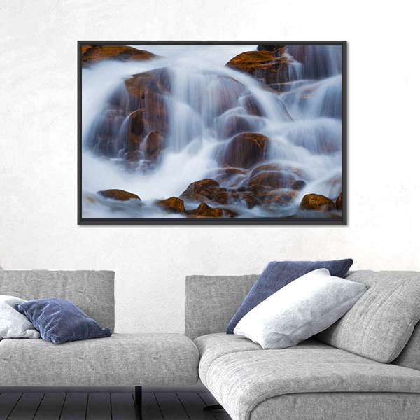 Waterfall In Rocky Mountain National Park Canvas Wall Art