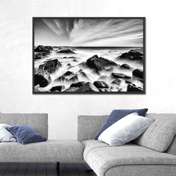 Portland Maine Rocky Coastline Canvas Wall Art