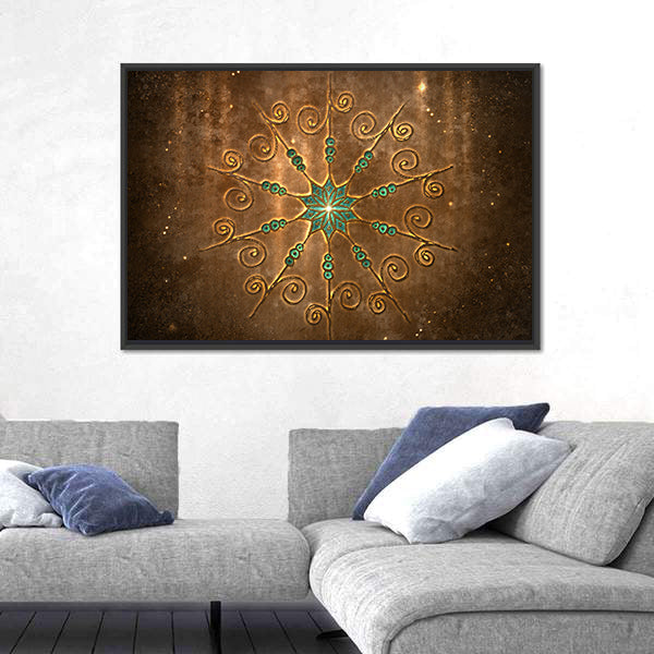 Fabric Style Mandala Canvas Wall Art