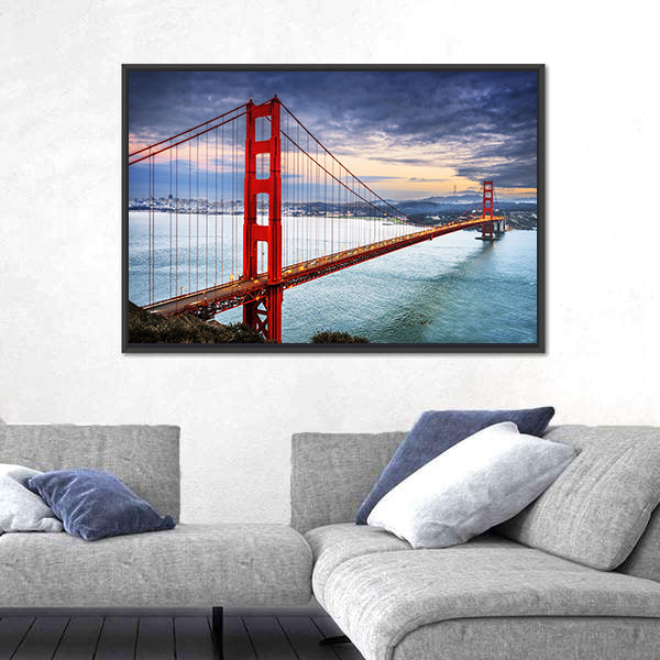 Golden Gate Bridge at Dusk Canvas Wall Art