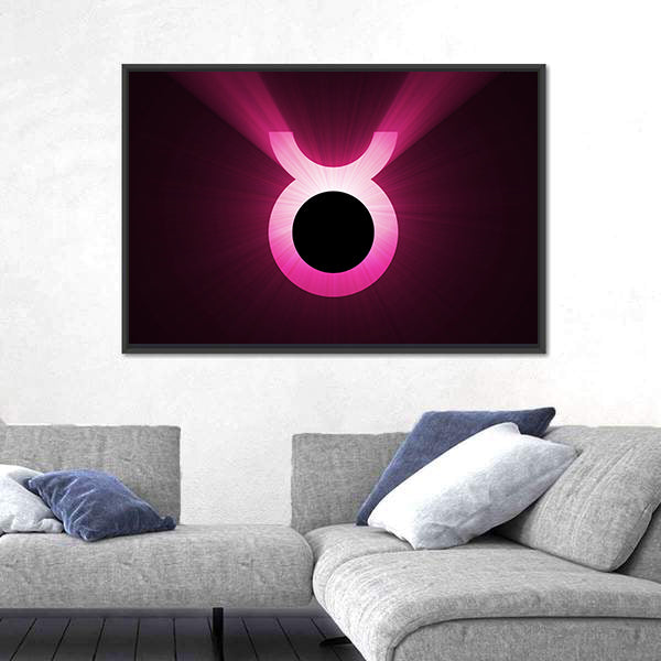 Taurus Zodiac Symbol Canvas Wall Art