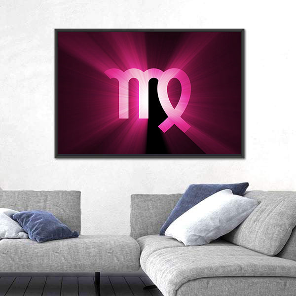 Radiant Virgo Zodiac Symbol Canvas Wall Art