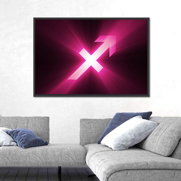 Sagittarius Horoscope Symbol Canvas Wall Art