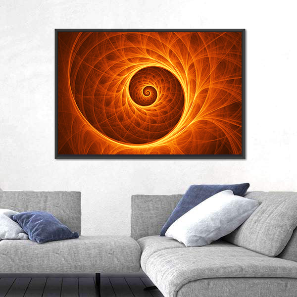 Fire Spiral Abstract Canvas Wall Art