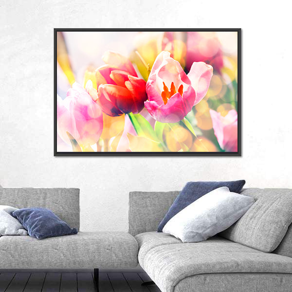 Colorful Spring Tulips Canvas Wall Art