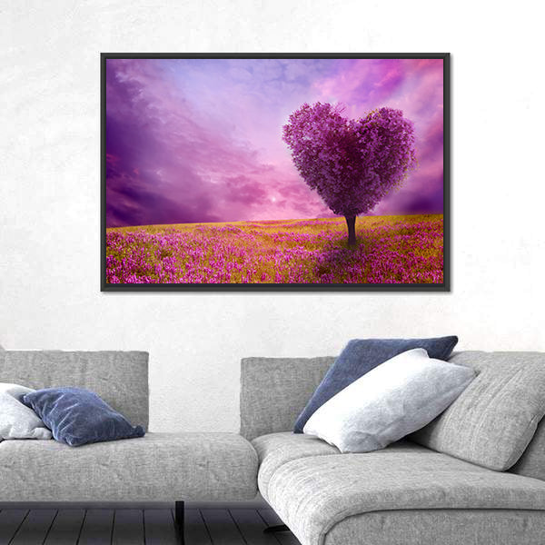 Tree Of Love In Spring Canvas Wall Art
