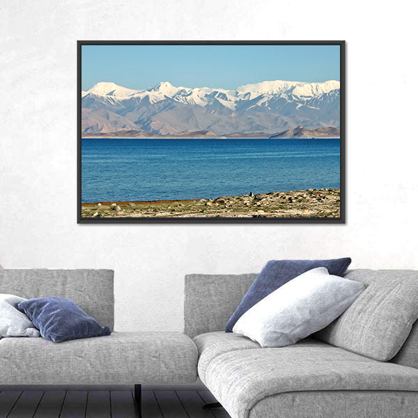 Pamir Mountains And Karakul Lake In Tajikistan Canvas Wall Art