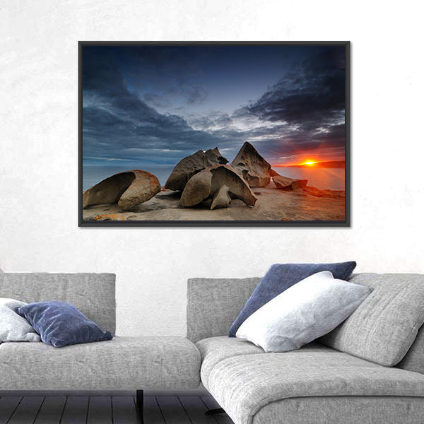 Remarkable Rocks on Kangaroo Island Beach Canvas Wall Art
