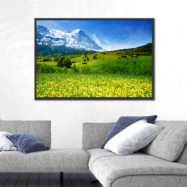 Swiss Alpine Wildflower Meadow Canvas Wall Art