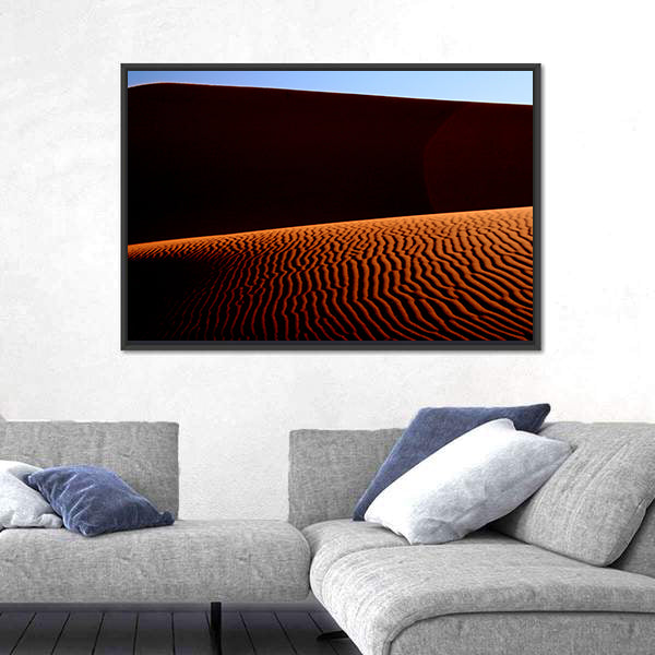 Desert Lines Around Sunset Canvas Wall Art