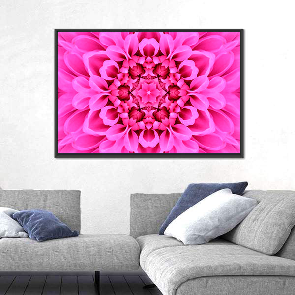 Pink Concentric Flower Canvas Wall Art