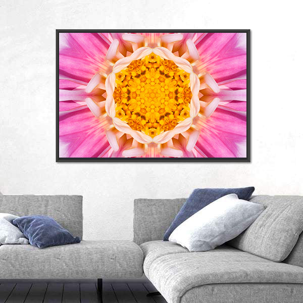 Pink Mandala Flower Canvas Wall Art