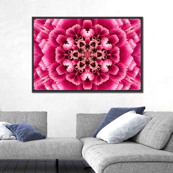 Concentric Mandala Flower Canvas Wall Art