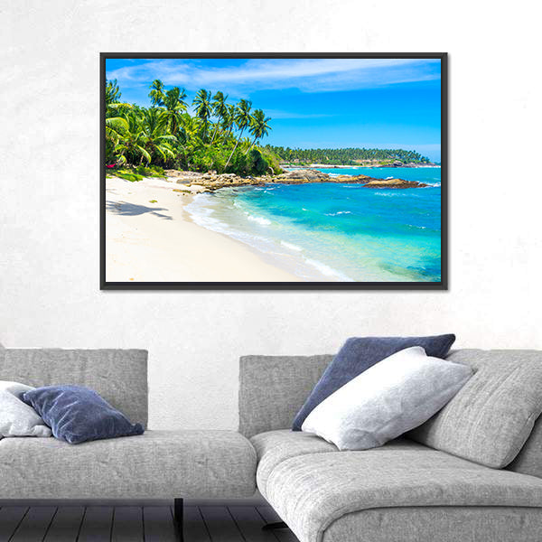 Tropical Beach In Sri Lanka Canvas Wall Art
