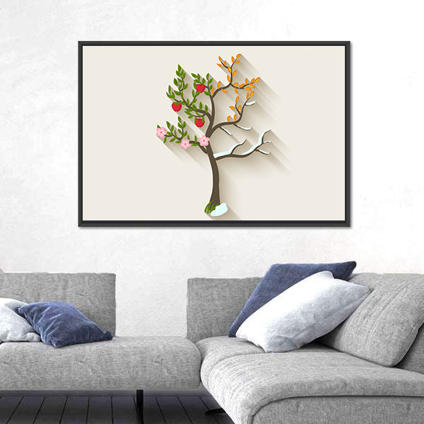Four Seasons Trees Canvas Wall Art