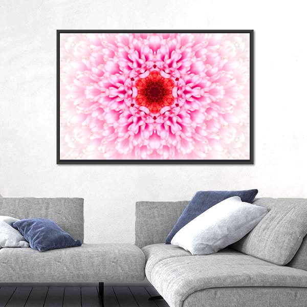 White Mandala Concentric Flower Canvas Wall Art