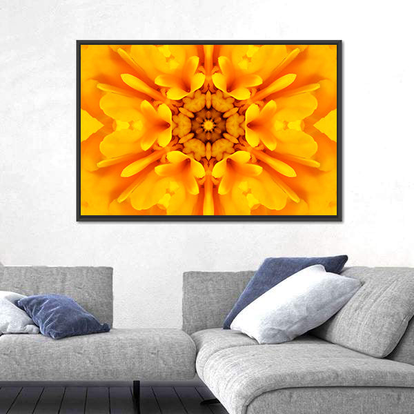 Yellow Mandala Flower Canvas Wall Art