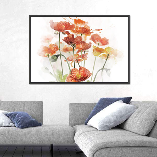 Red Poppy Flowers Canvas Wall Art