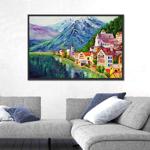 Hallstatt Oil Painting Austria Canvas Wall Art