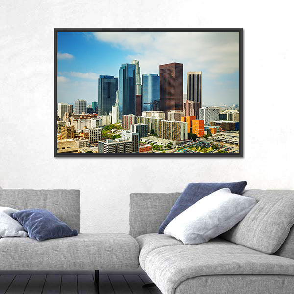 Los Angeles Cityscape On A Sunny Day Canvas Wall Art