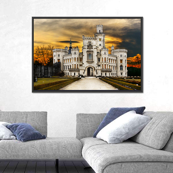 Hluboka Castle In Bohemia Canvas Wall Art