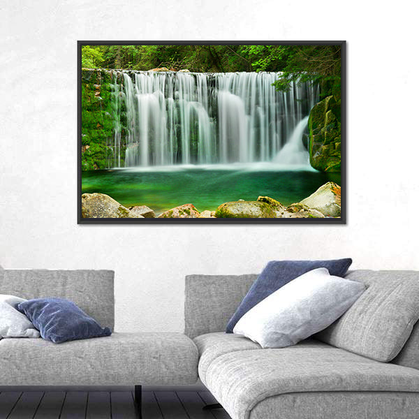 Lake Emerald Waterfalls Canvas Wall Art