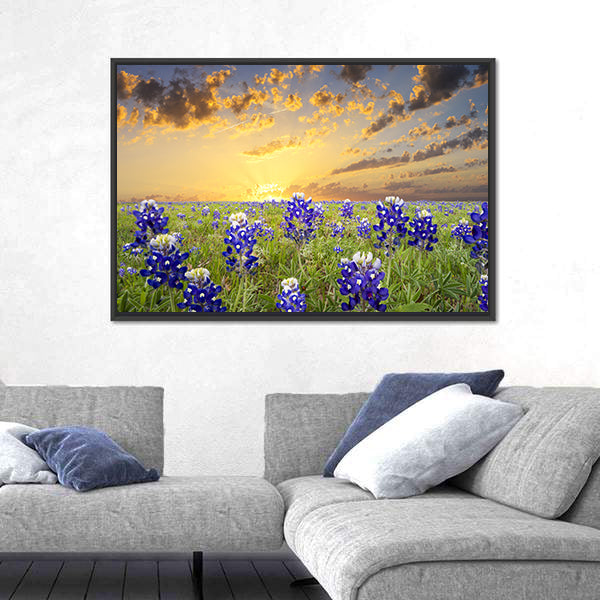Bluebonnets In The Texas Hill County Canvas Wall Art