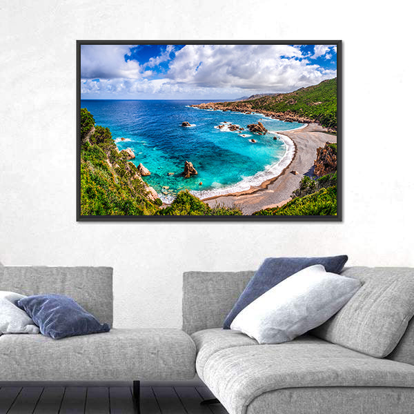 Turquoise Bay at Costa Paradiso, Sardinia Canvas Wall Art
