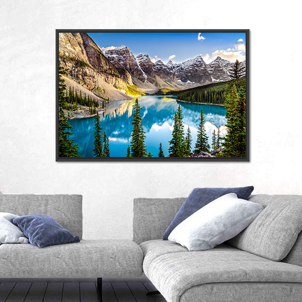 Moraine Lake In Alberta Canvas Wall Art