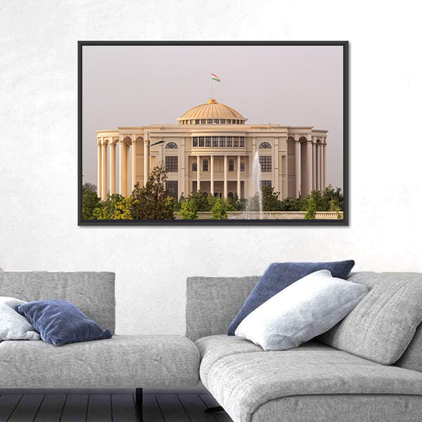 Palais Des Nations In The Morning Canvas Wall Art