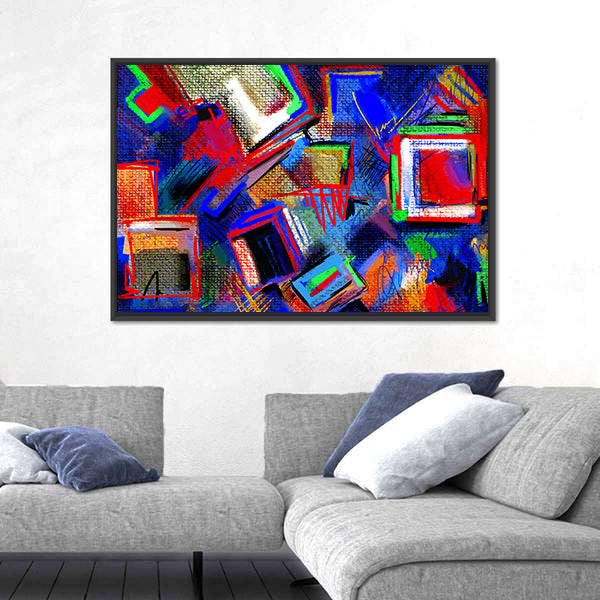 Hand-drawn Abstract Geometric Composition Canvas Wall Art