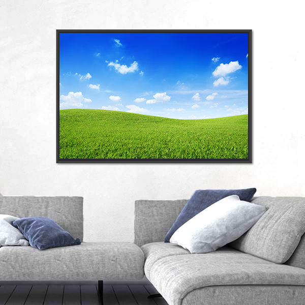 Green Grassy Hills Canvas Wall Art