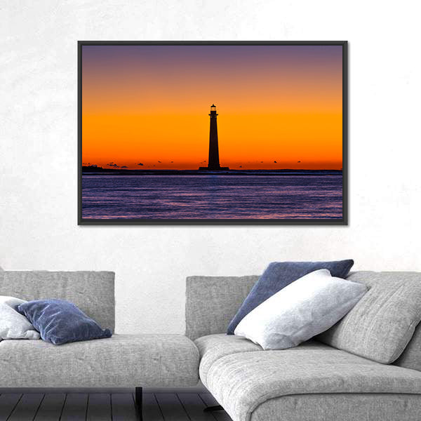 Morris Island Lighthouse at Sunset Canvas Wall Art