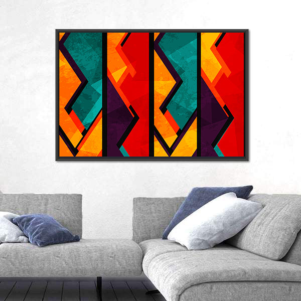 African Geometric Abstract Pattern Canvas Wall Art