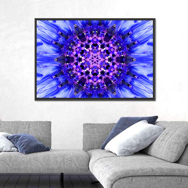 Blue Mandala Flower Canvas Wall Art