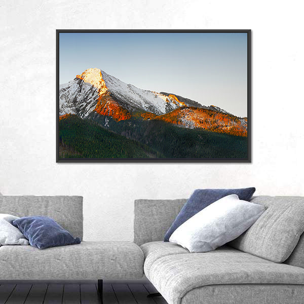Snow Capped Peaks At Sunrise Canvas Wall Art