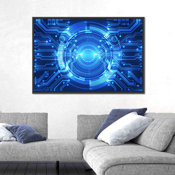Futuristic Circuitry Core Canvas Wall Art